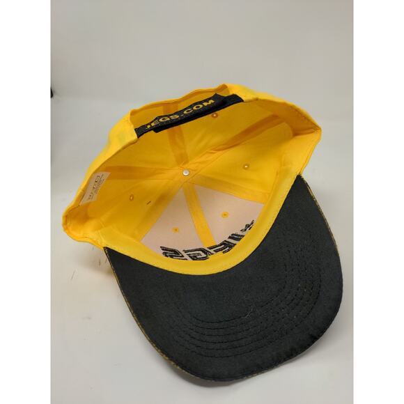 Jegs Headware High Performance  Strapback Hat Yellow & Black Embroidered Logo - Picture 8 of 8